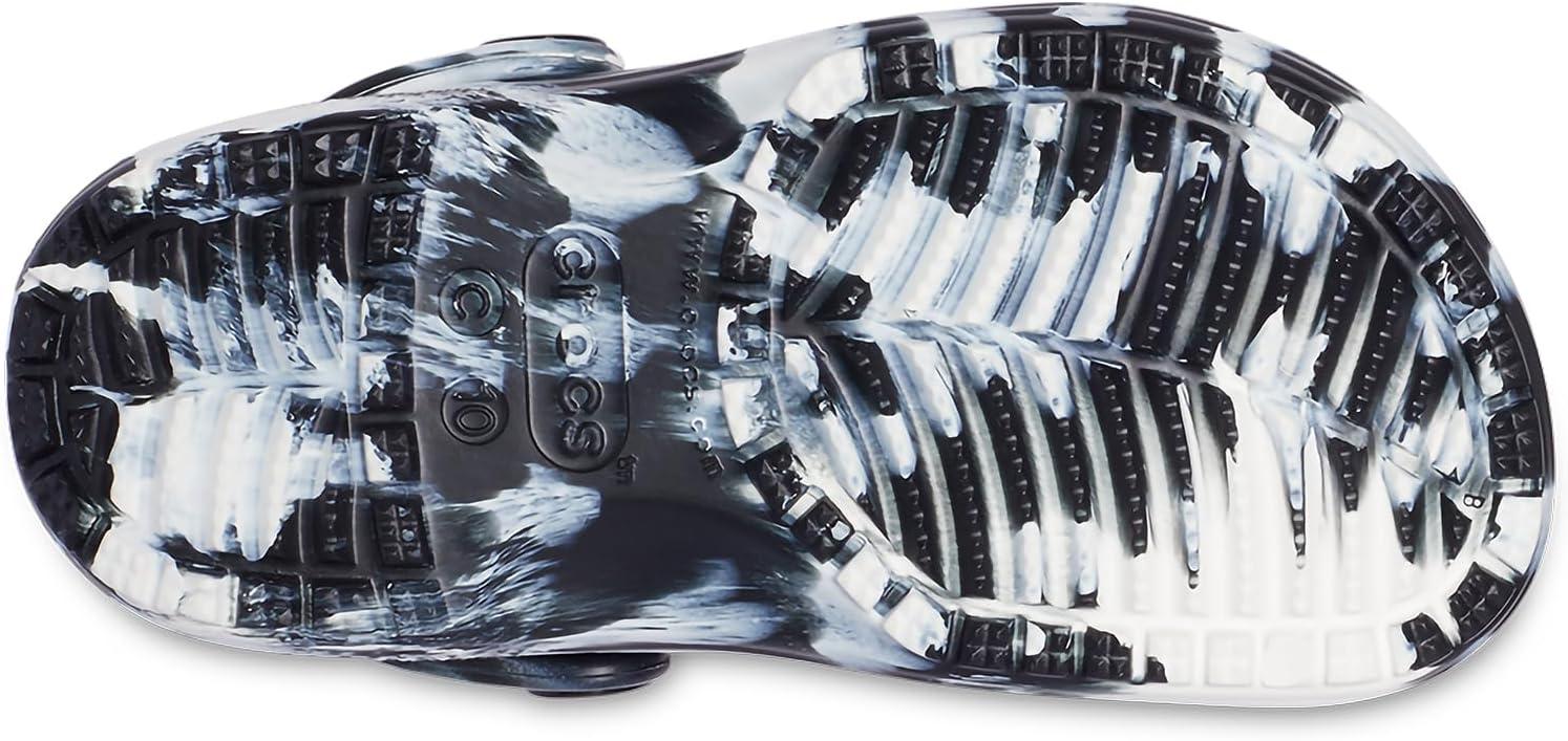 imageCrocs Kids Classic Marbled TieDye ClogBlackWhite