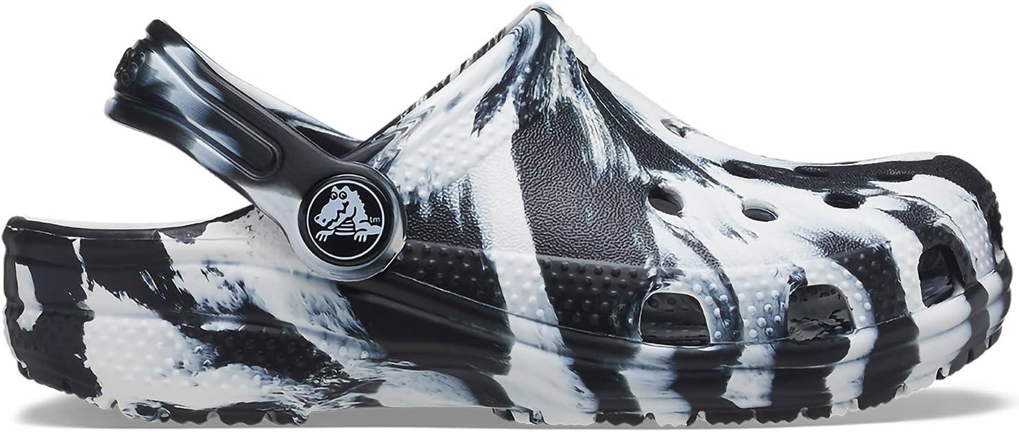 imageCrocs Kids Classic Marbled TieDye ClogBlackWhite