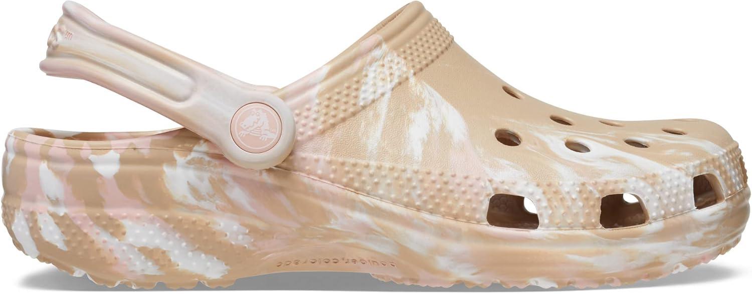 imageCrocs UnisexAdult Mens and Womens Classic Marbled Tie Dye ClogChaiPink Rose