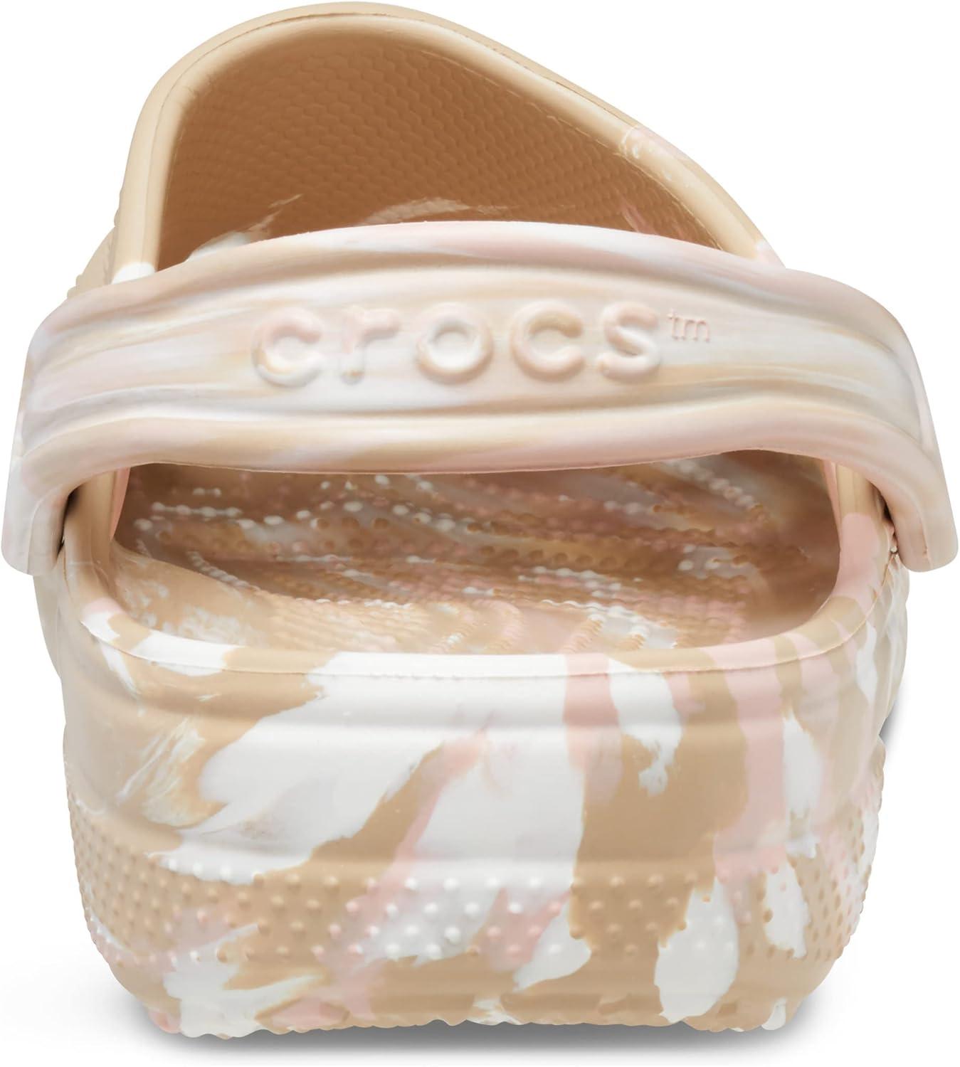 imageCrocs UnisexAdult Mens and Womens Classic Marbled Tie Dye ClogChaiPink Rose