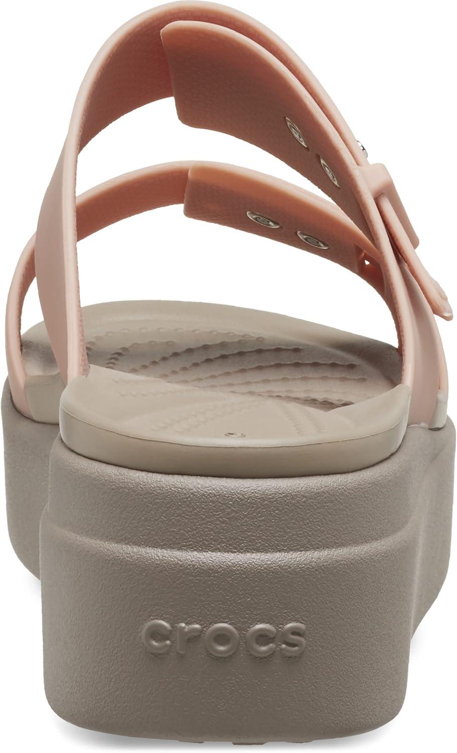 imageCrocs Womens Brooklyn Buckle Low WedgesPale Blush