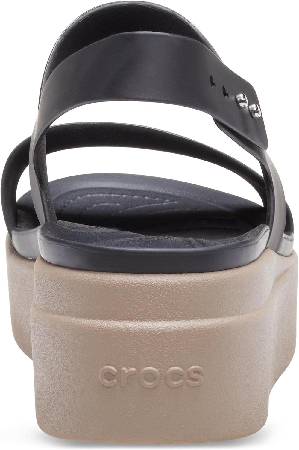 imageCrocs Womens Brooklyn Low Wedge SandalsBlackMushroom