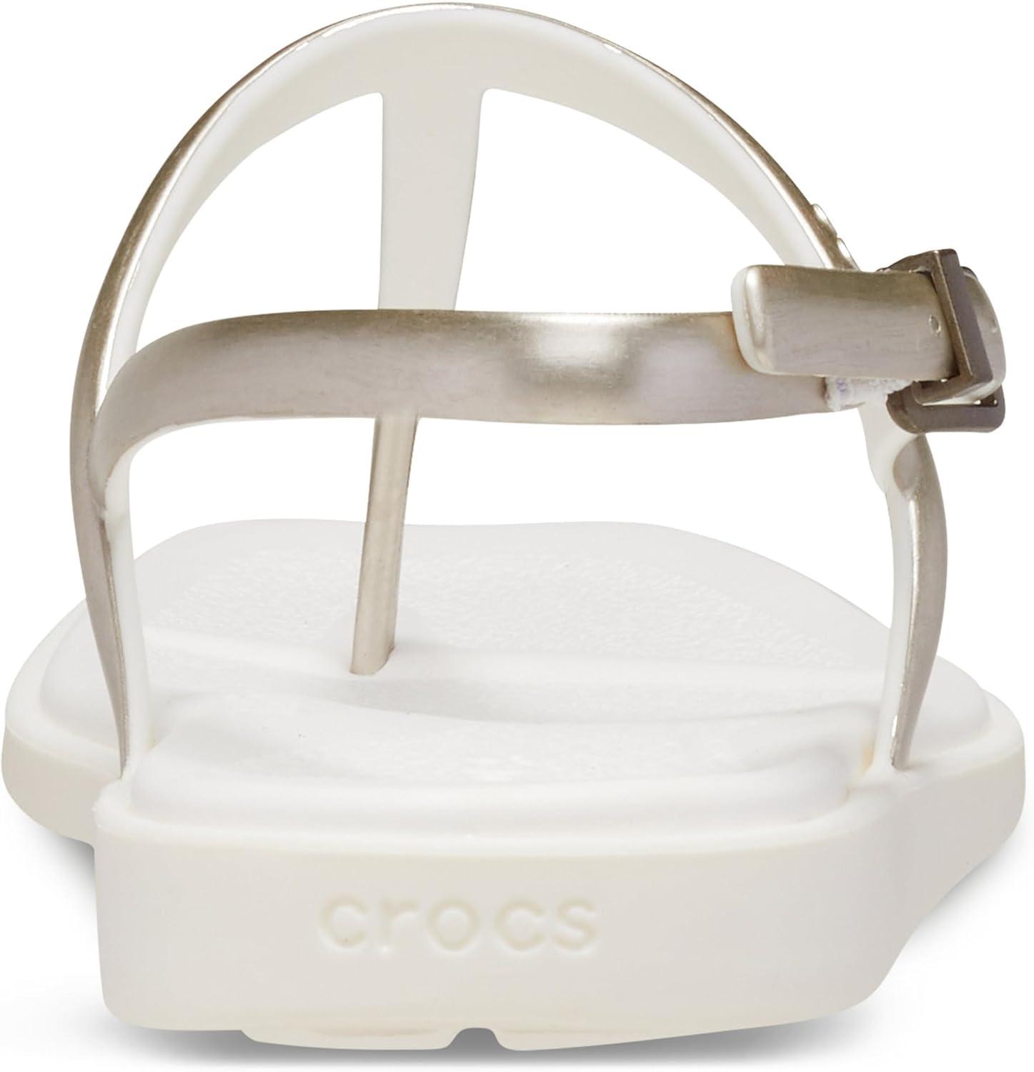 imageCrocs womens Miami Thong SandalMetallic Chalk