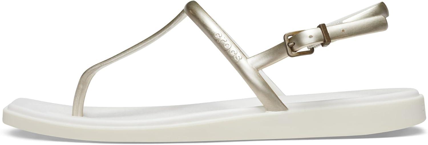 imageCrocs womens Miami Thong SandalMetallic Chalk