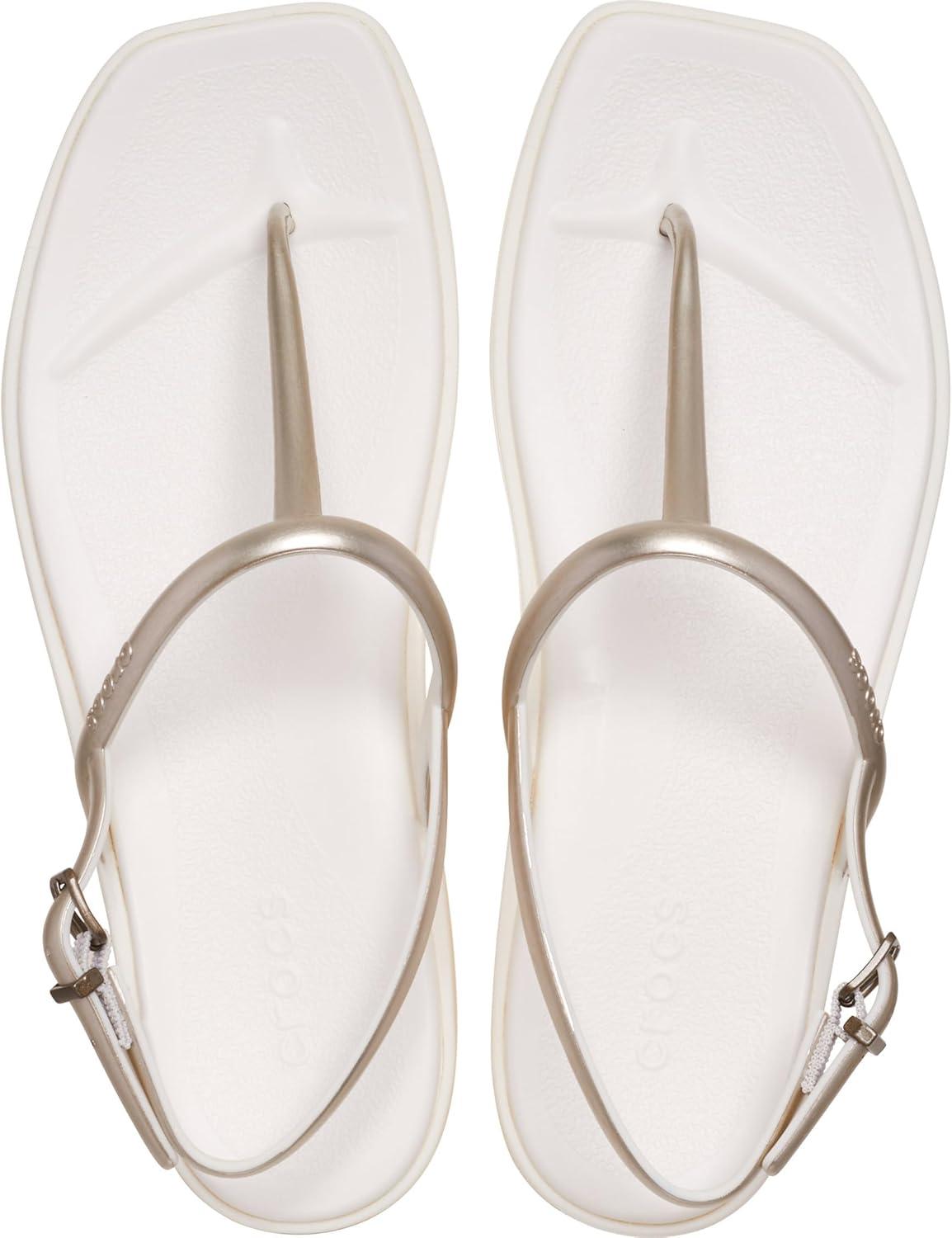 imageCrocs womens Miami Thong SandalMetallic Chalk
