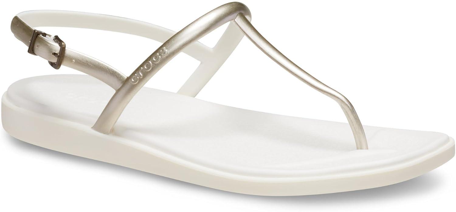 imageCrocs womens Miami Thong SandalMetallic Chalk