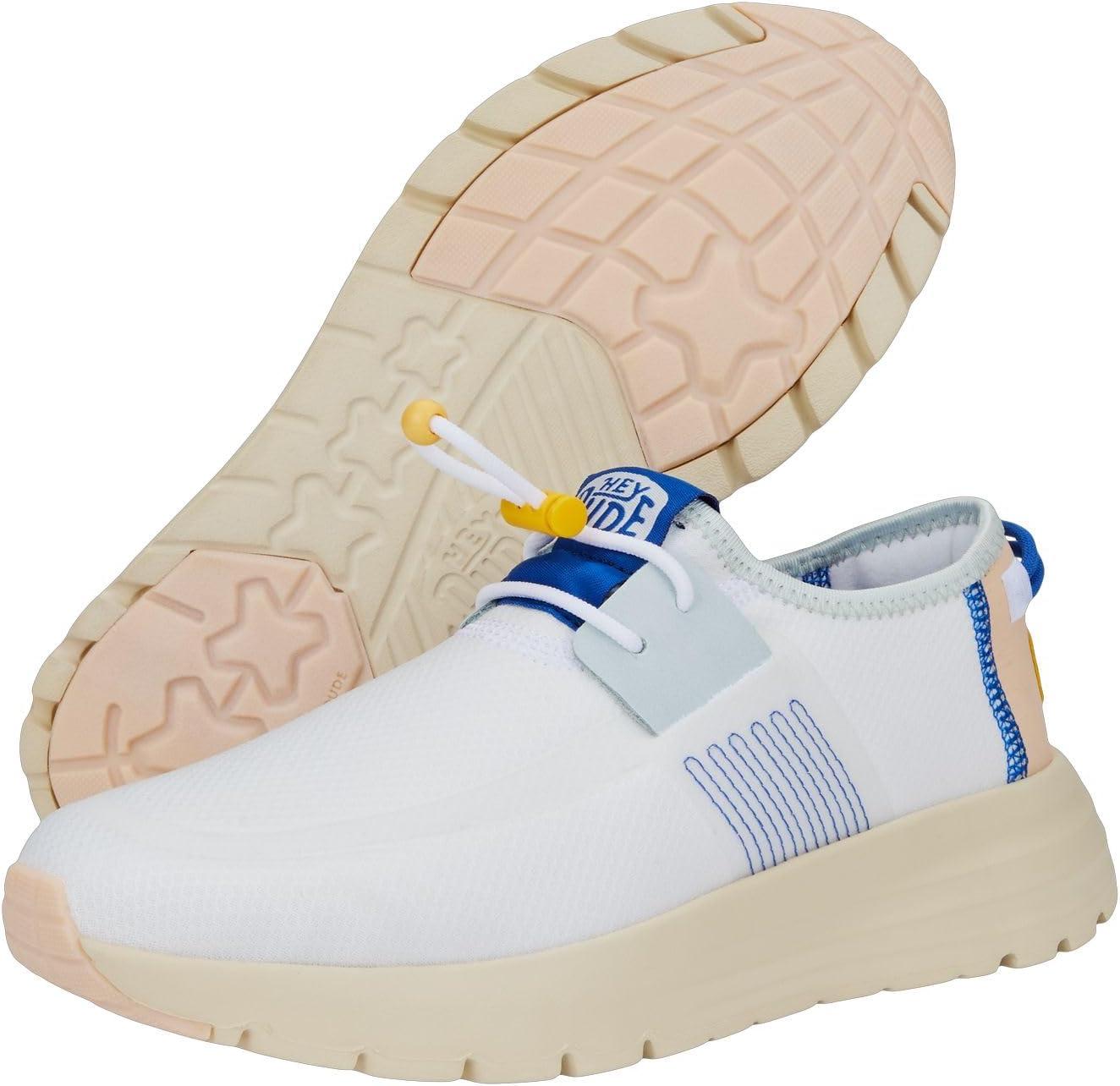 imageHey Dude Sirocco Womens Shoes Womens Lace Up Loafers Comfortable ampamp LightWeightWhiteMulti