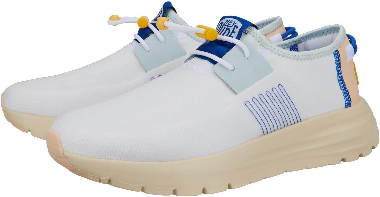 imageHey Dude Sirocco Womens Shoes Womens Lace Up Loafers Comfortable ampamp LightWeightWhiteMulti