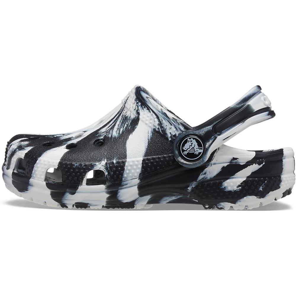 imageCrocs Kids Classic Marbled TieDye ClogBlackWhite
