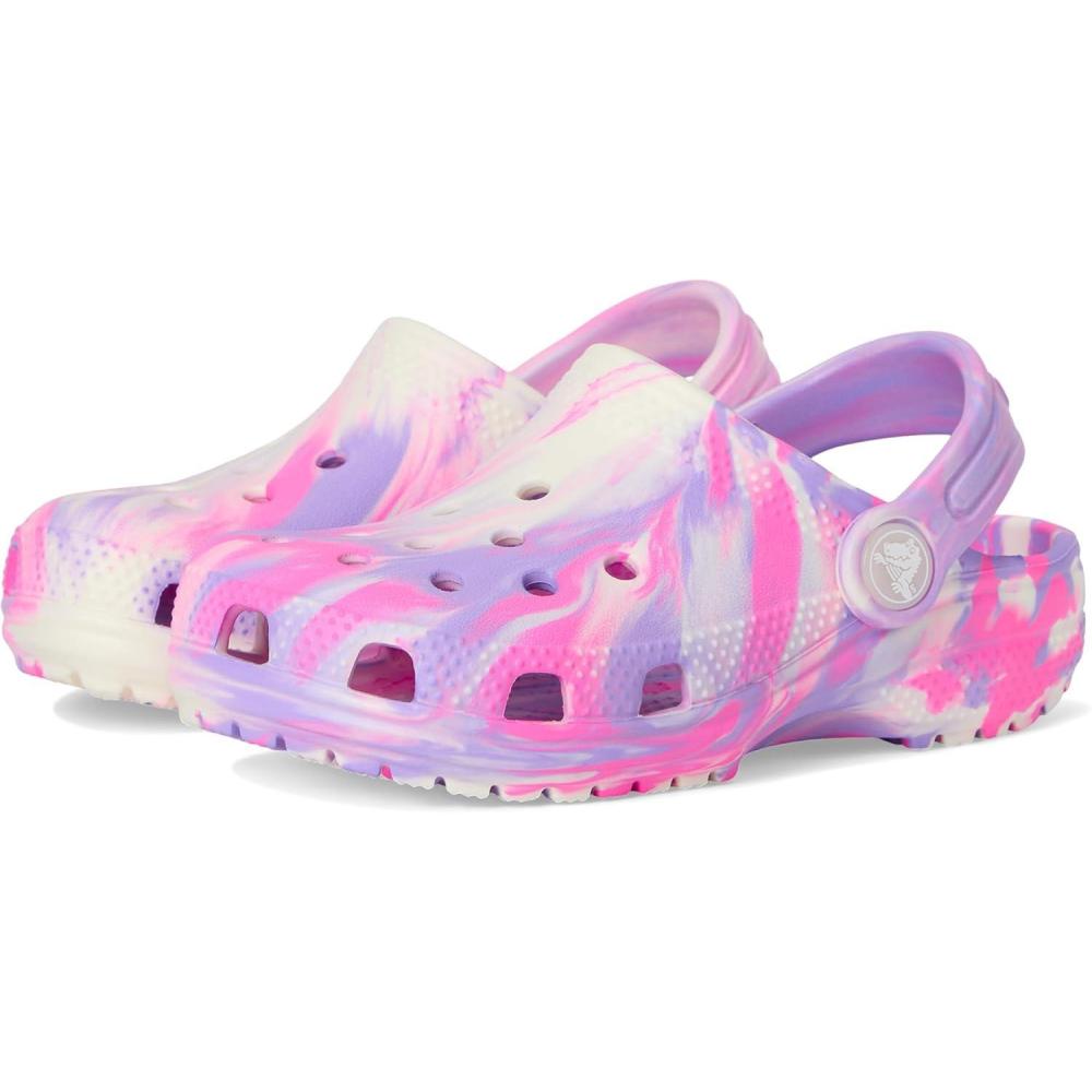 imageCrocs Kids Classic Marbled TieDye ClogPink CrushMulti Glow in the Dark