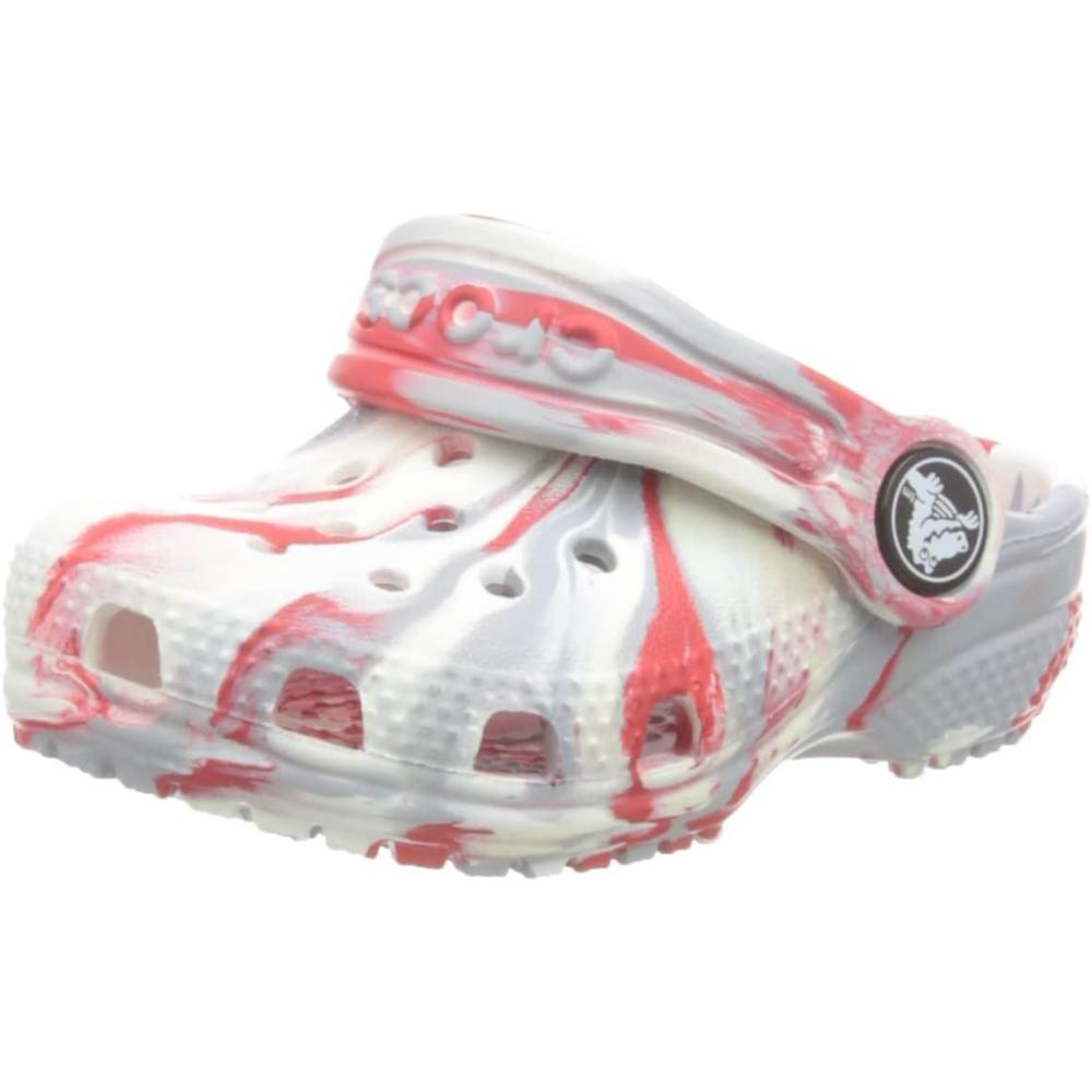 imageCrocs Kids Classic Marbled TieDye ClogWhiteFlame