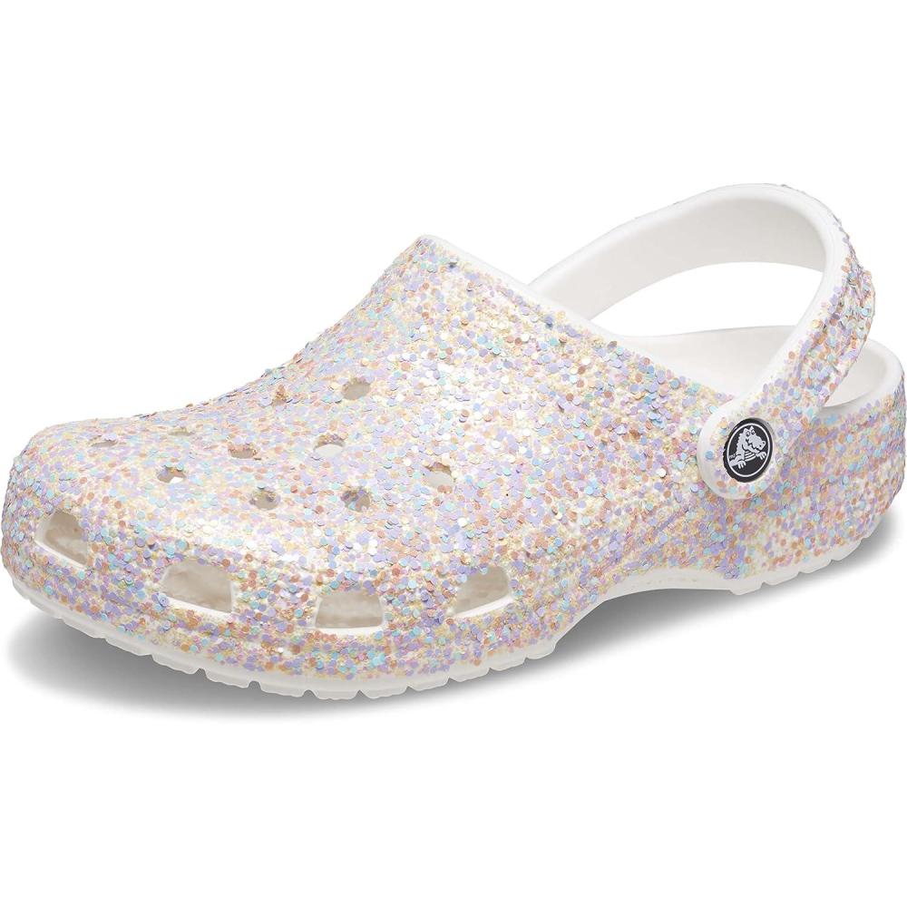 imageCrocs Unisex Adult Classic Glitter ClogWhiteMulti