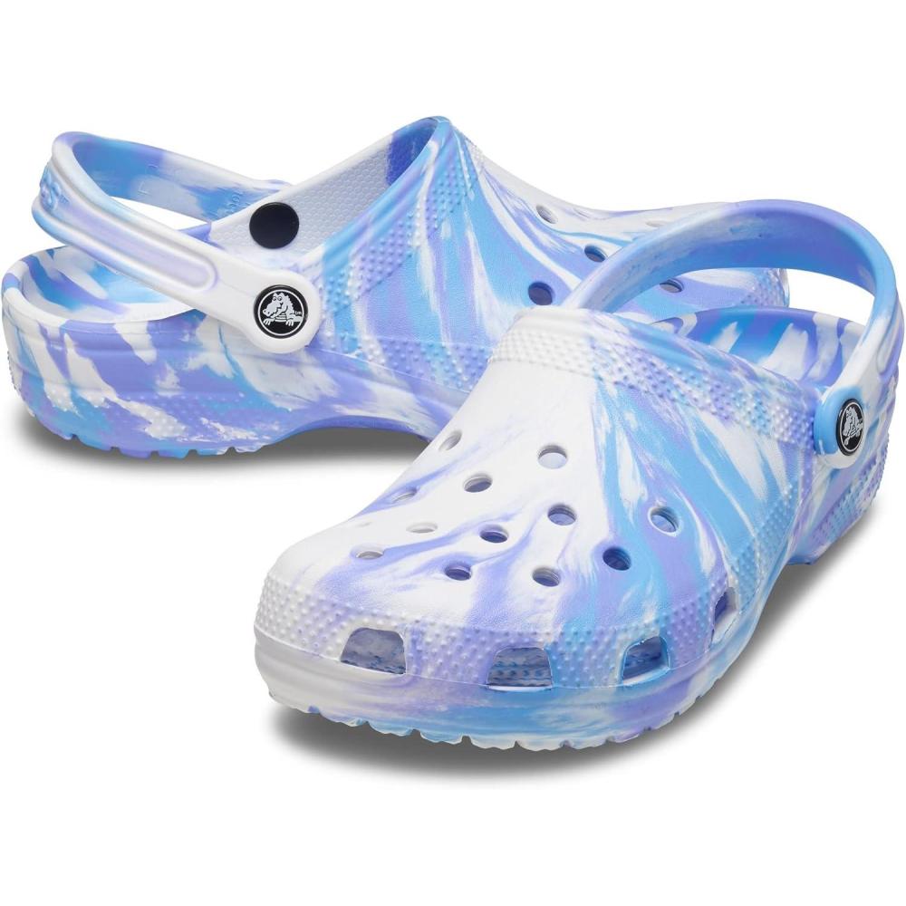 imageCrocs UnisexAdult Mens and Womens Classic Marbled Tie Dye ClogWhiteOxygen