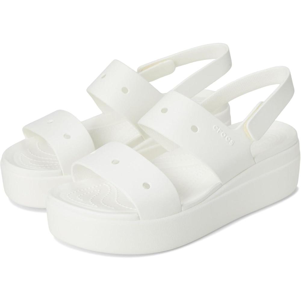 imageCrocs Womens Brooklyn 4U Low Wedges Platform Wedge Sandals for WomenWhite