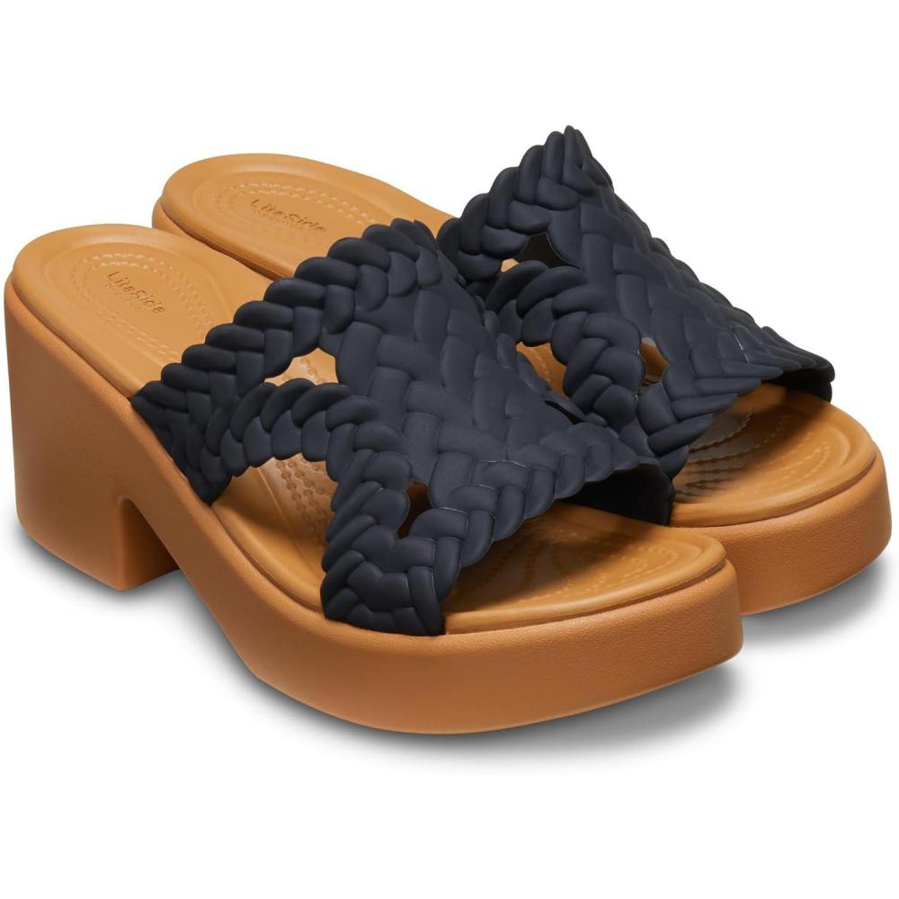 imageCrocs Womens Brooklyn HeelsBlack Woven