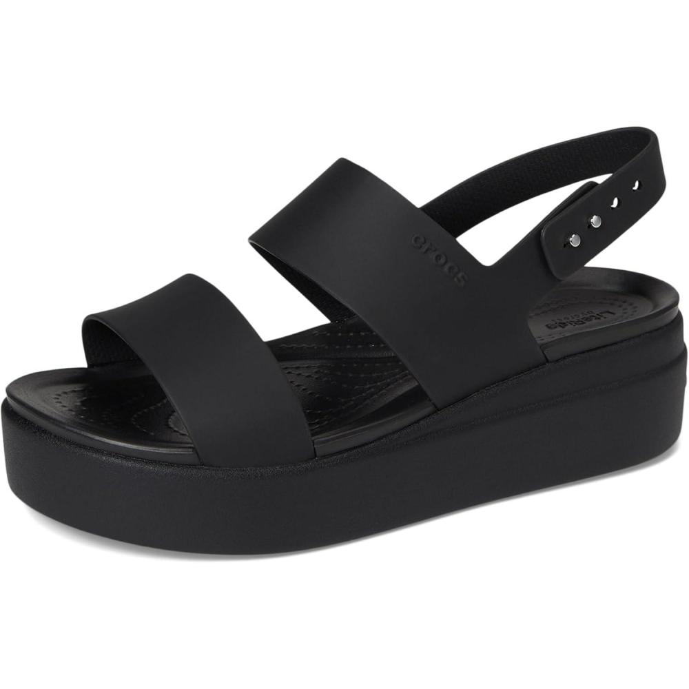 imageCrocs Womens Brooklyn Low Wedge SandalsBlackBlack