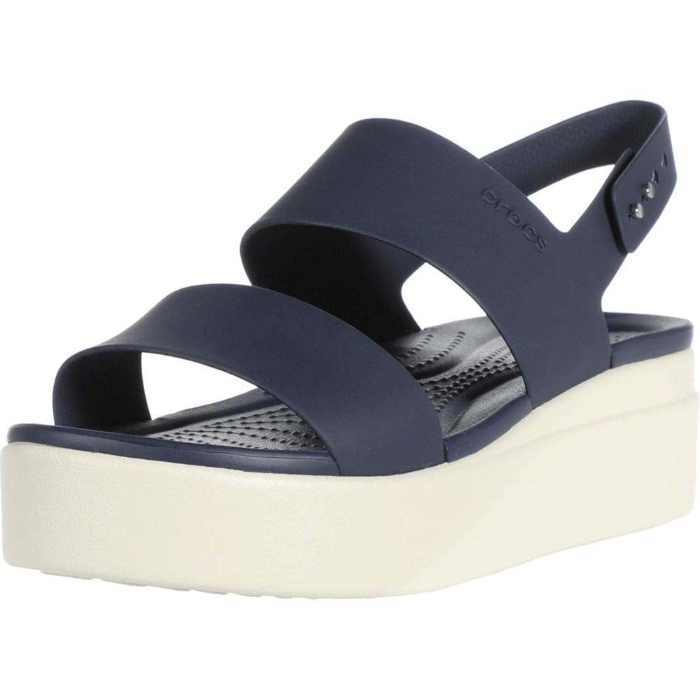 imageCrocs Womens Brooklyn Low Wedge SandalsNavyStucco