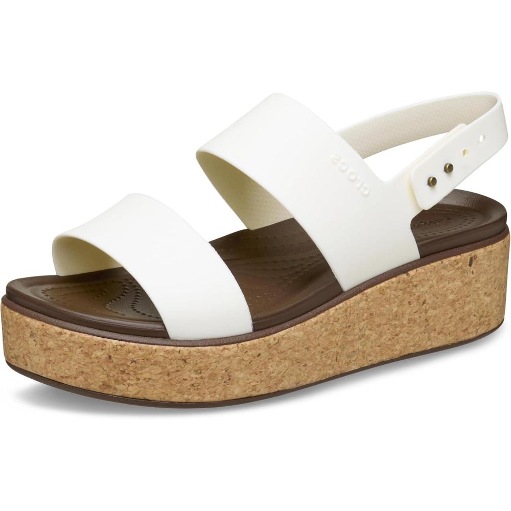 imageCrocs womens Brooklyn Cork Low WedgeChalk