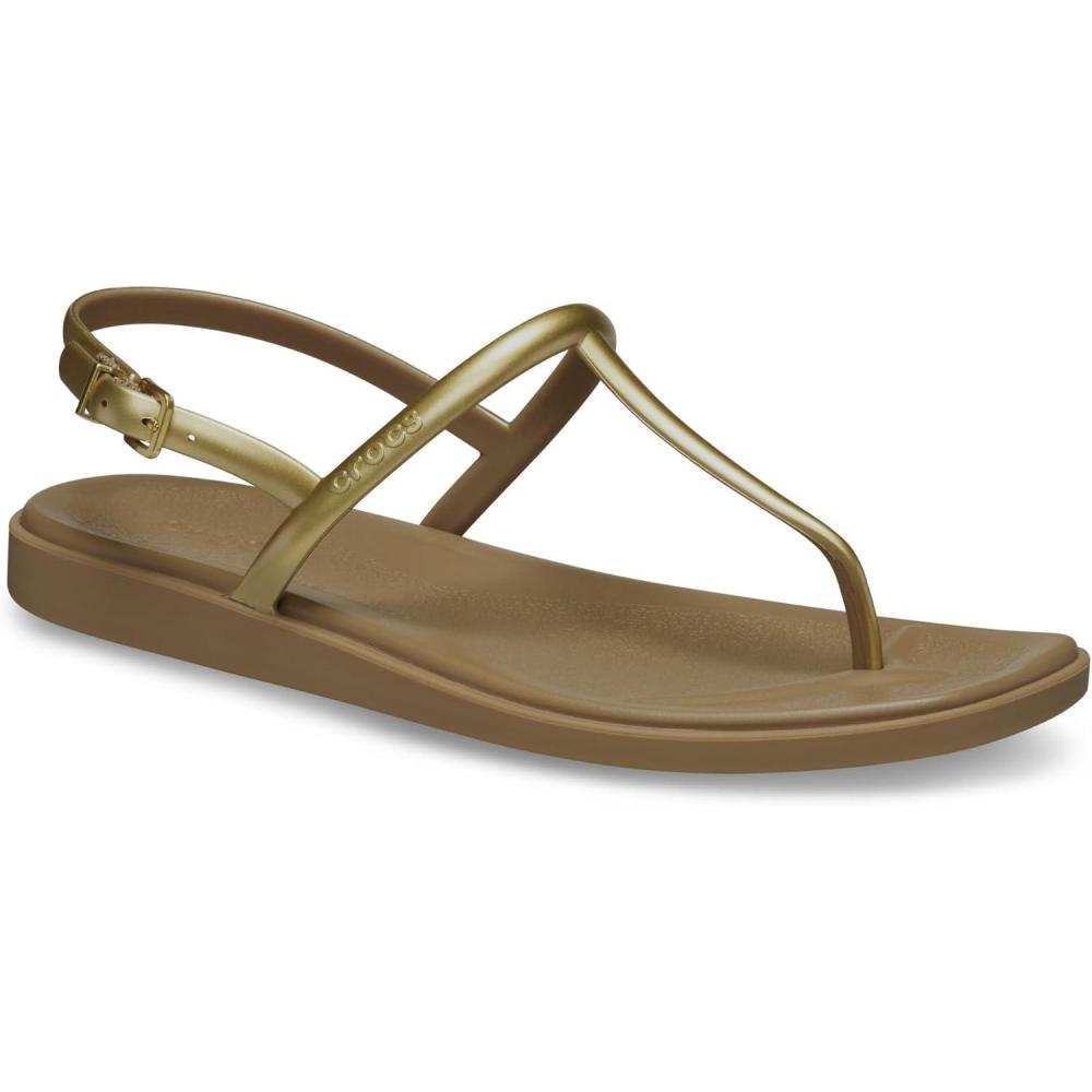 imageCrocs womens Miami Thong SandalSepia Metallic