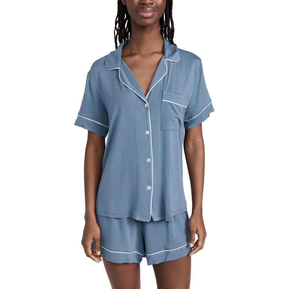 imageEberjey Gisele Relaxed Womens Short PJ SetCoastal BlueIce Blue