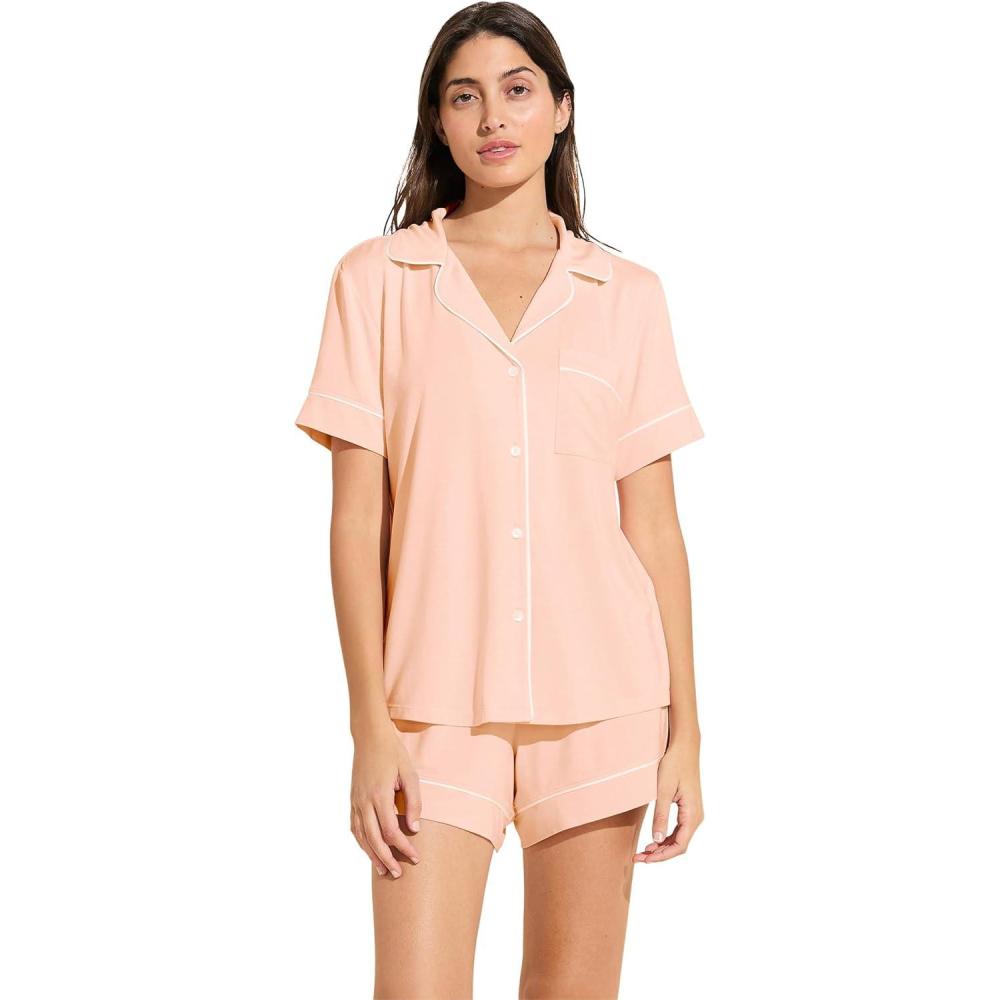imageEberjey Gisele Relaxed Womens Short PJ SetPetal Pink