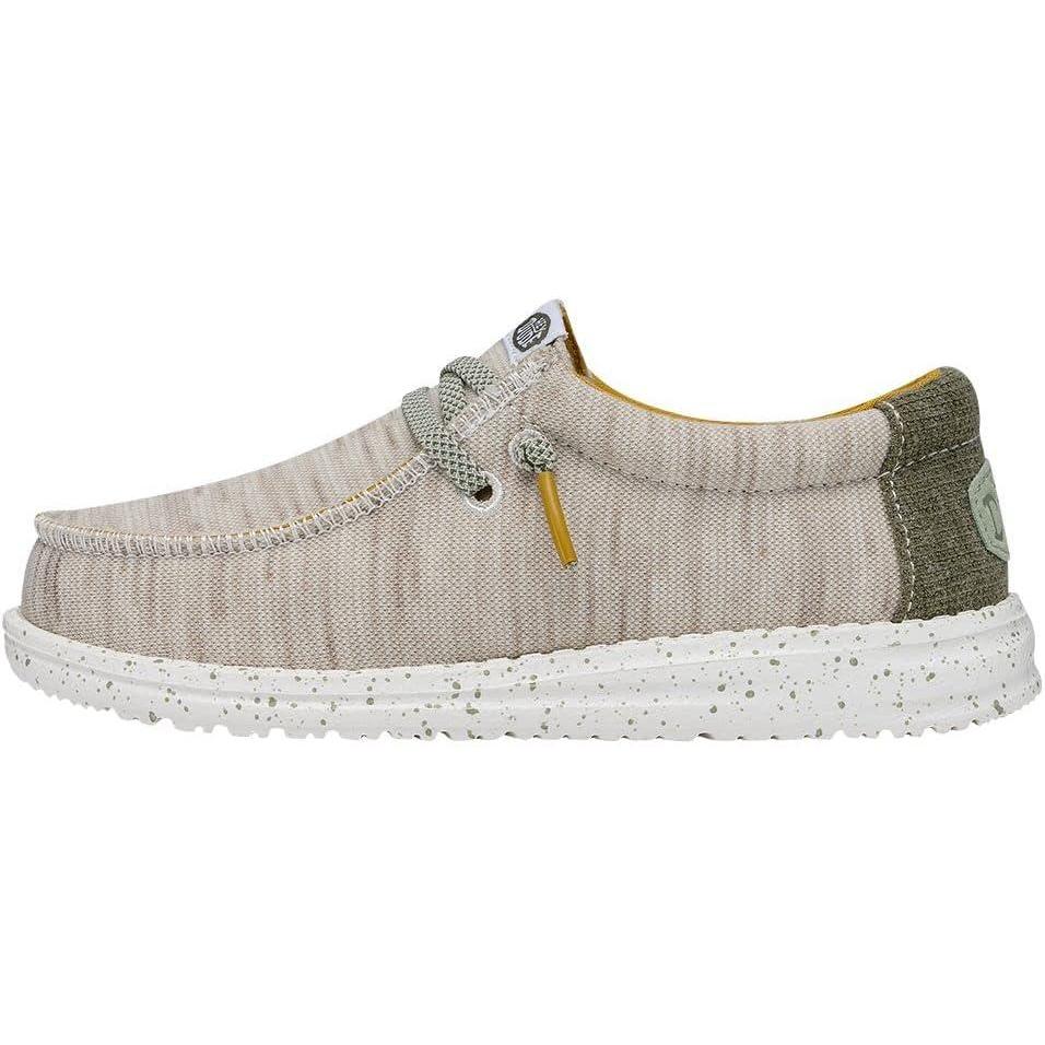 imageHEYDUDE Wally Kids Jersey  Kids Shoes  Lace Up Loafers  Comfortable ampamp LightWeightWalnut