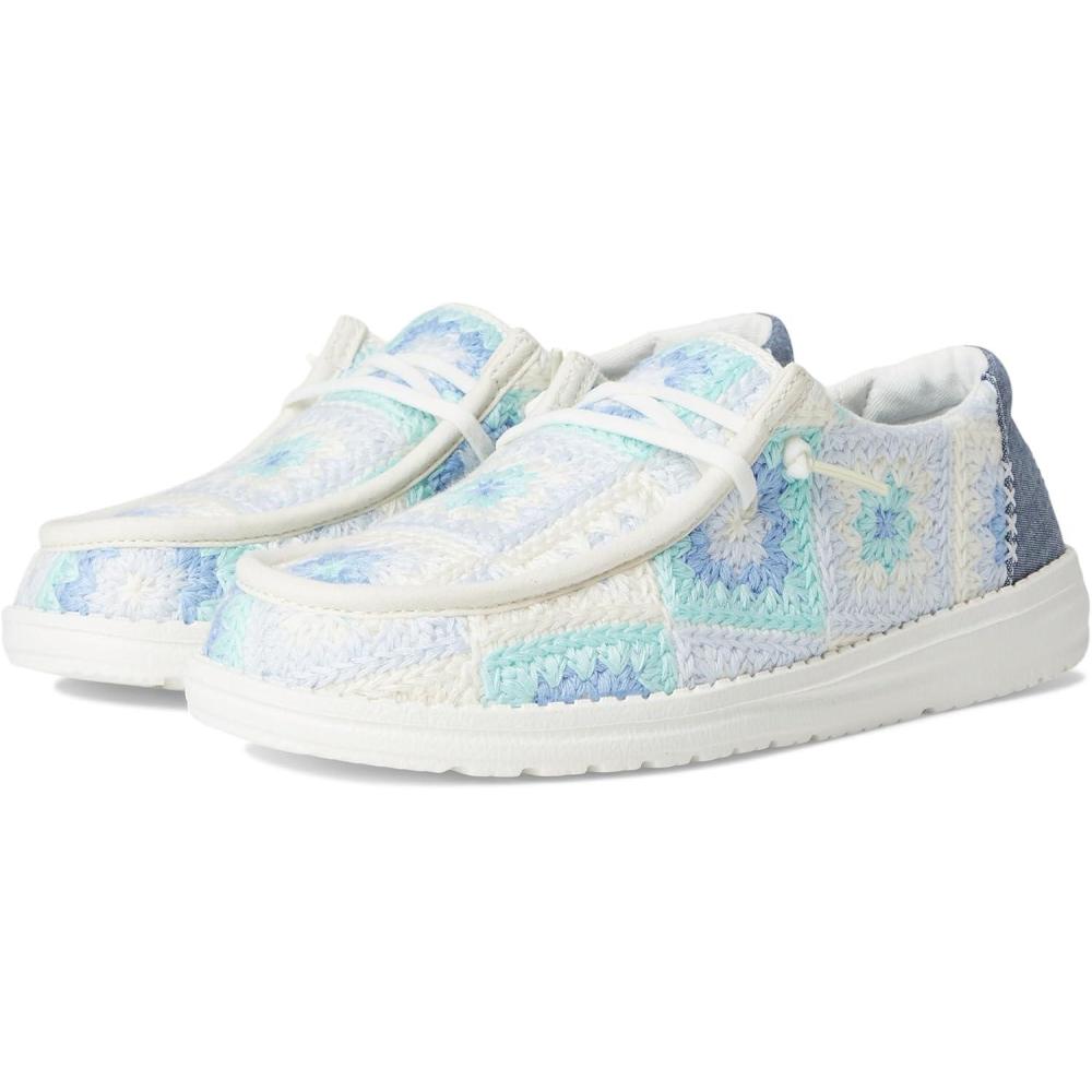 imageHEYDUDE Womens Wendy Cottage Crochet LoaferBay BlueMulti