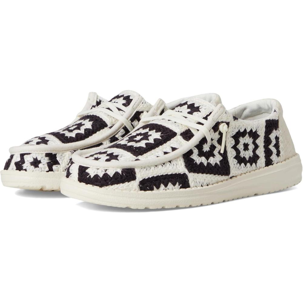 imageHEYDUDE Womens Wendy Cottage Crochet LoaferBlackMulti