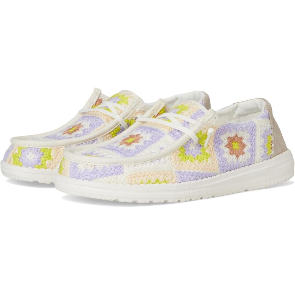 imageHEYDUDE Womens Wendy Cottage Crochet LoaferEgretLavenderMulti