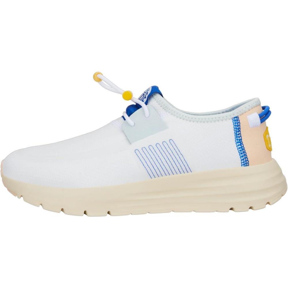 imageHey Dude Sirocco Womens Shoes Womens Lace Up Loafers Comfortable ampamp LightWeightWhiteMulti