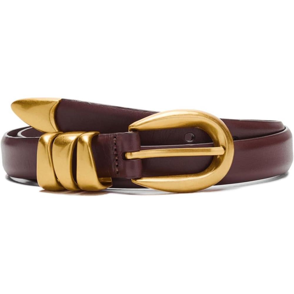 imageMadewell Womens Chunky Metal Leather BeltSoft Mahogany