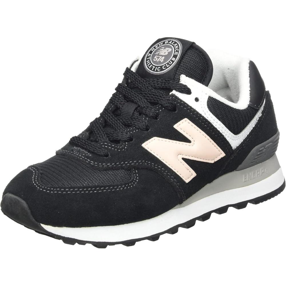 imageNew Balance Womens 574 V2 Essential SneakerBlackOyster Pink