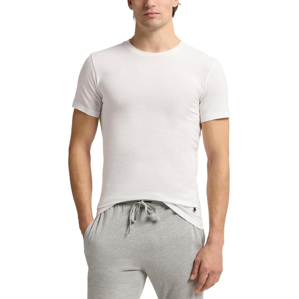 imagePOLO RALPH LAUREN Mens Slim Fit Cotton Crew ShirtsRoyal BlueWhiteRed