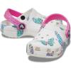 Crocs Kids’ Classic Glitter Clog(White/Multi Butterfly)