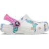 Crocs Kids’ Classic Glitter Clog(White/Multi Butterfly)