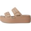 Crocs Women’s Brooklyn Buckle Low Wedges(Latte)