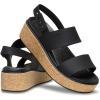 Crocs womens Brooklyn Cork Low Wedge(Black/Black)