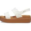 Crocs womens Brooklyn Woven Low Wedge(Chalk Woven)