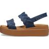Crocs womens Brooklyn Woven Low Wedge(Navy Woven)