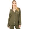 Eberjey Gisele Classic Women’s Pajama Set | Long Sleeve Shirt + Long Pants(Avocado/Antique Rose)