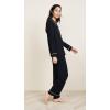 Eberjey Gisele Classic Women’s Pajama Set | Long Sleeve Shirt + Long Pants(Black/Sorbet Pink)