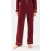 Eberjey Gisele Classic Women’s Pajama Set | Long Sleeve Shirt + Long Pants(Cabernet/Ivory)