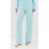 Eberjey Gisele Classic Women’s Pajama Set | Long Sleeve Shirt + Long Pants(Canal Blue/Ivory)