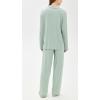Eberjey Gisele Classic Women’s Pajama Set | Long Sleeve Shirt + Long Pants(Eucalyptus/Ivory)