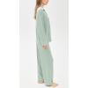 Eberjey Gisele Classic Women’s Pajama Set | Long Sleeve Shirt + Long Pants(Eucalyptus/Ivory)