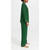 Eberjey Gisele Classic Women’s Pajama Set | Long Sleeve Shirt + Long Pants(Forest Green/Ivory)