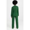 Eberjey Gisele Classic Women’s Pajama Set | Long Sleeve Shirt + Long Pants(Forest Green/Ivory)