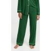 Eberjey Gisele Classic Women’s Pajama Set | Long Sleeve Shirt + Long Pants(Forest Green/Ivory)