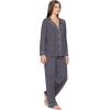 Eberjey Gisele Classic Women’s Pajama Set | Long Sleeve Shirt + Long Pants(Graphite/Sorbet Pink)