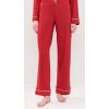 Eberjey Gisele Classic Women’s Pajama Set | Long Sleeve Shirt + Long Pants(Haute Red/Ivory)